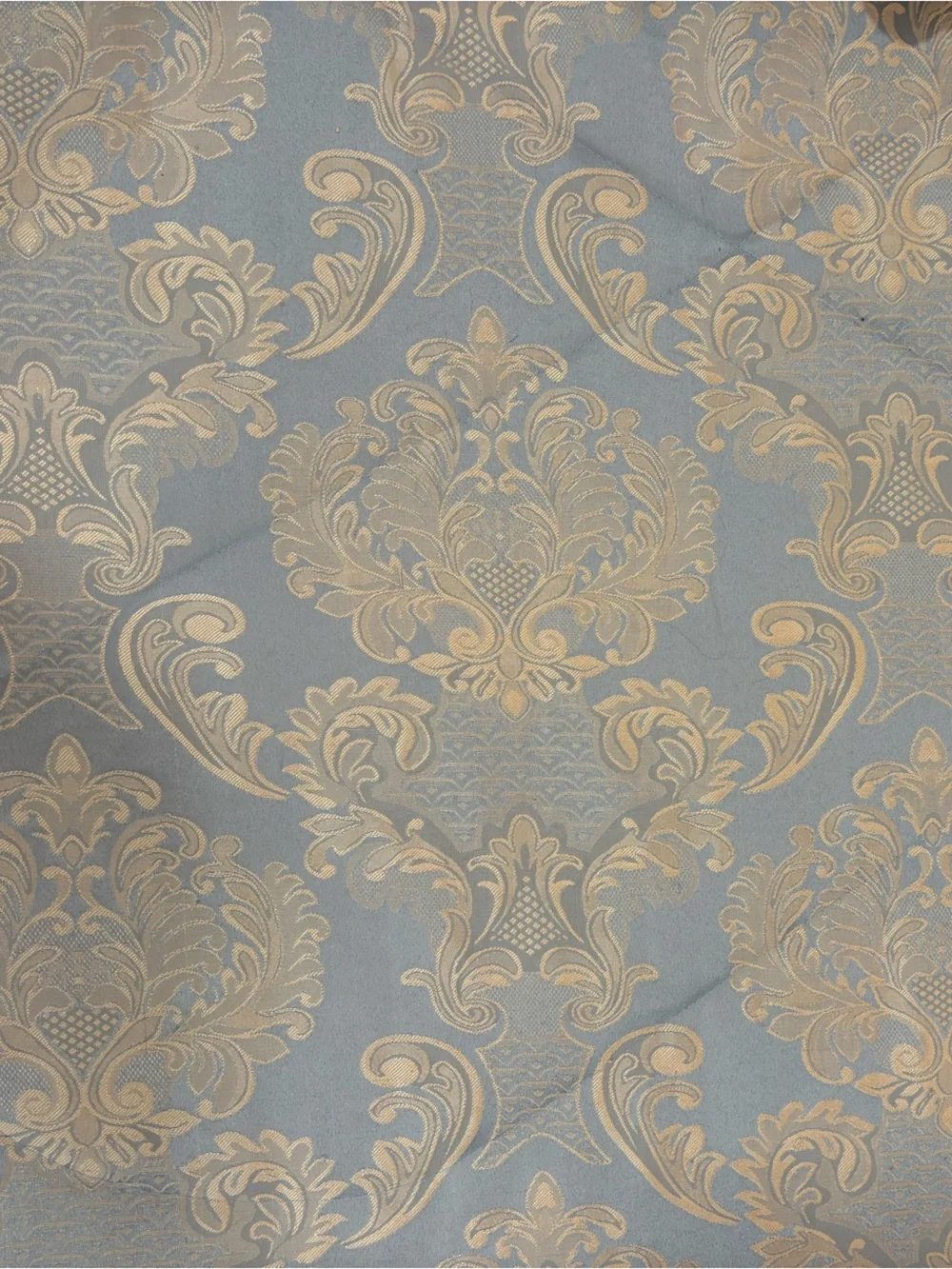 Luxury Vintage Blue Gold Beige Damask Comforter Set Grandmillennial